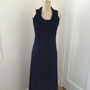 Vintage 1970s wool halter long maxi dress size S